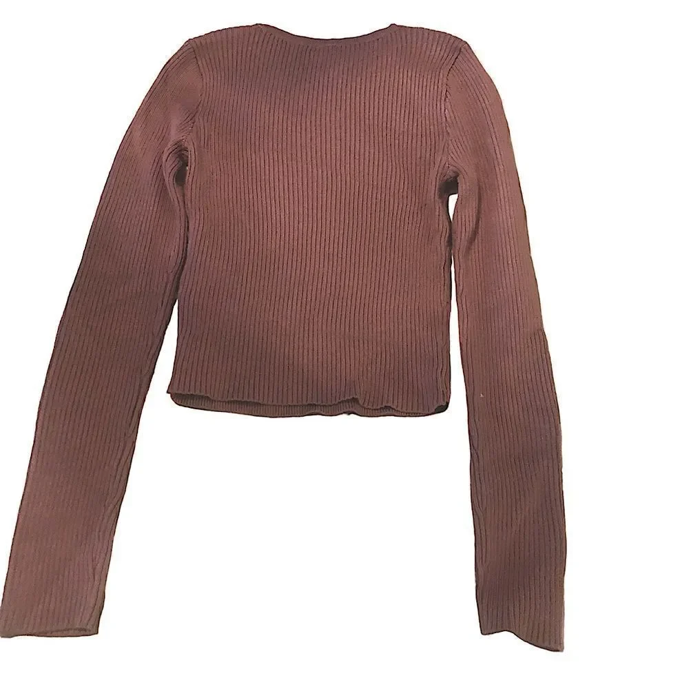 Abercrombie & Fitch‎ Crop Ribbed Knit Sweater Top Size XS